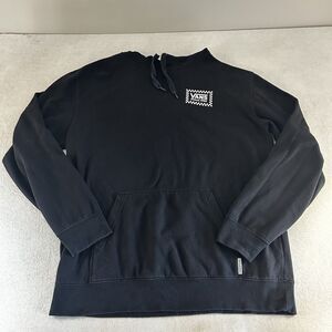 Vans "Off the Wall" Checkered Logo Black Hooded Sweatshirt Hoodie Men's Medium